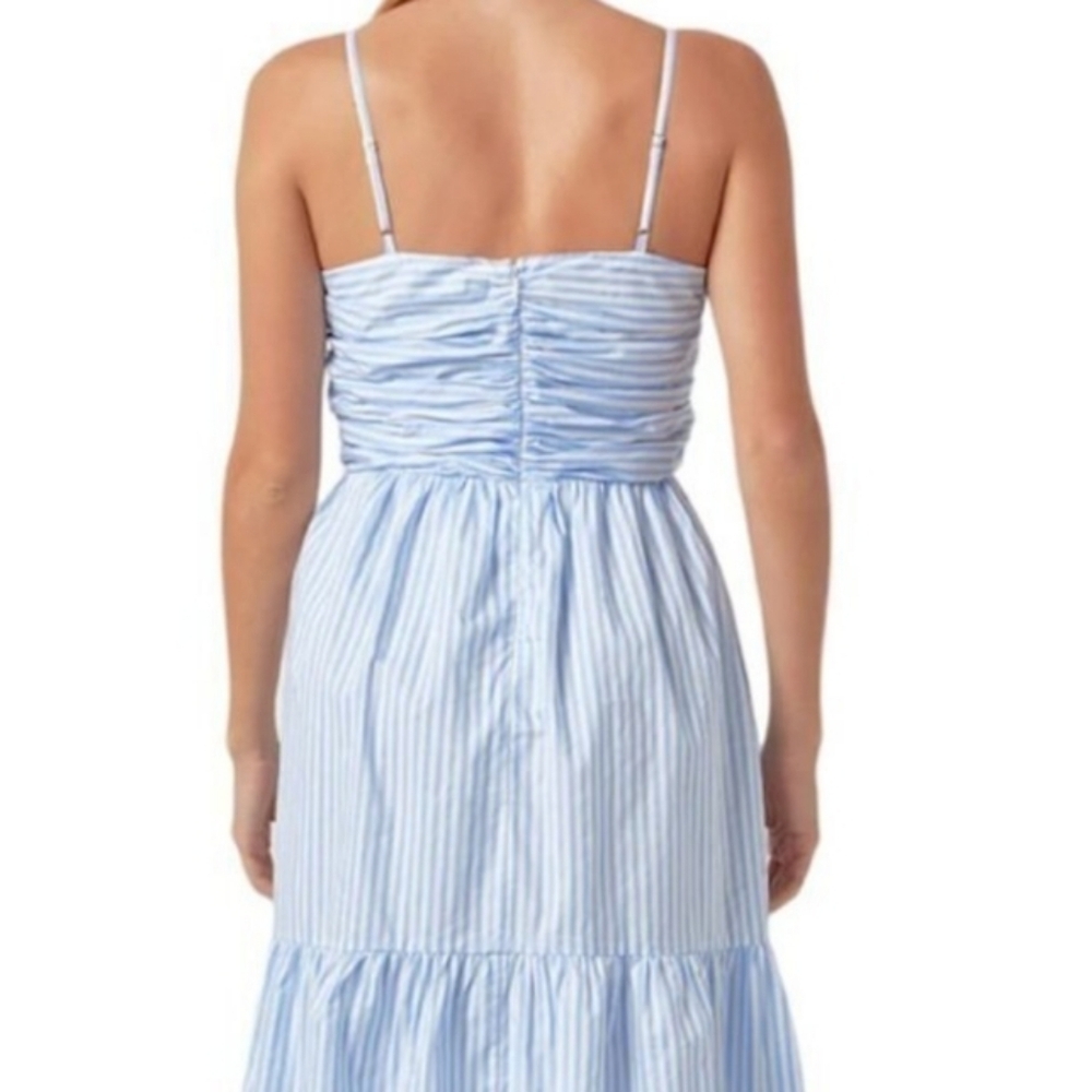 English Factory Blue White Stripped Midi Dress - Picture 4 of 6